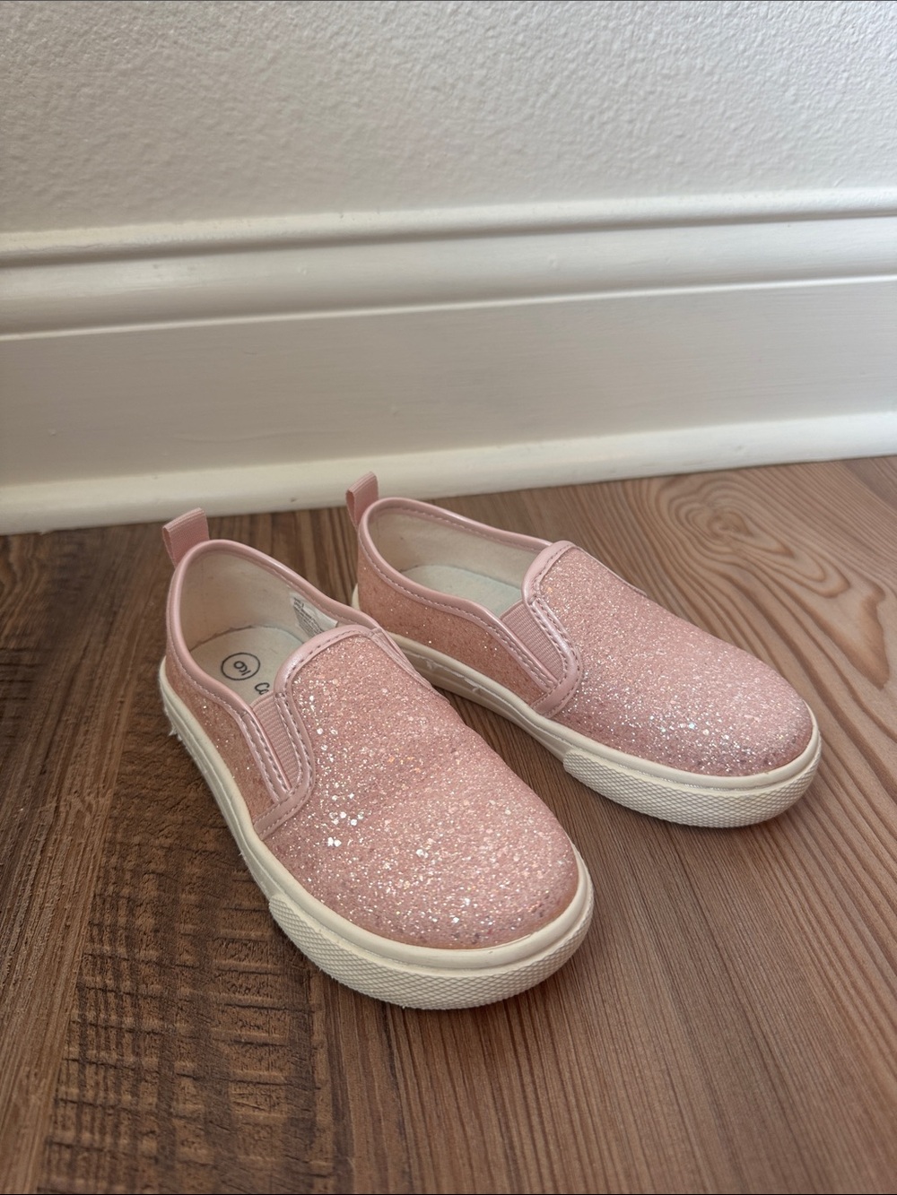 Cat & Jack Pink Glitter Slip-On Sneakers for Kids